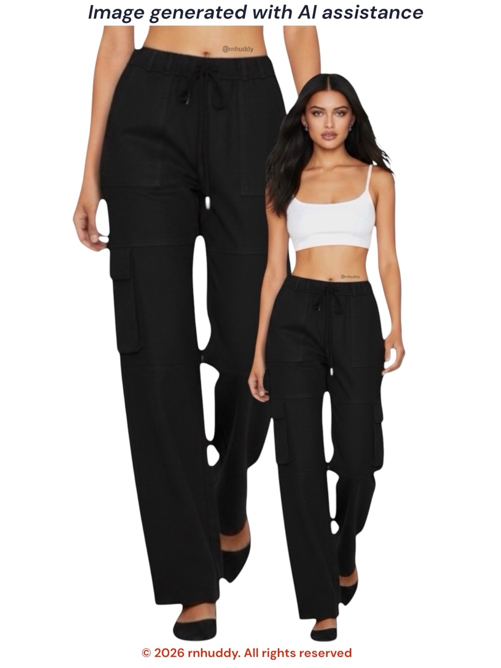 Heartloom S black 60% lyocell Jerri wide leg cargo Pant